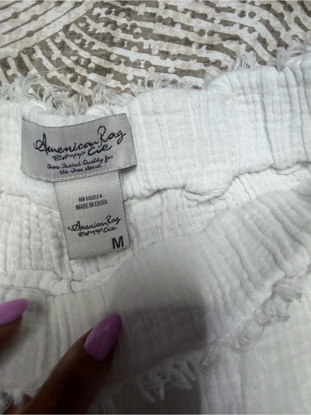 American Rage White Wide-Leg Drawstring Linen Pants - Picture 3 of 10